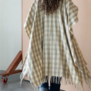 Checkered Wool Cape